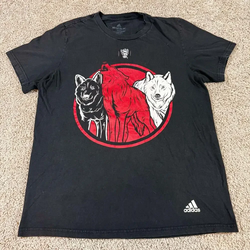 Adidas NC State Wolfpack T Shirt Mens Medium Black Amplifier Tee Pack United